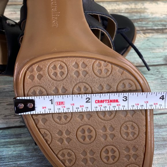 NATURALIZER London Heeled Gladiator Sandal Sz 8.5M Leather Lace Up Formal Dress - Picture 8 of 10